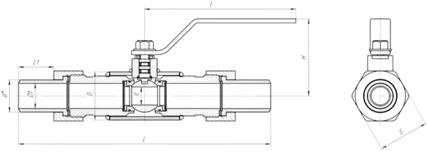 Кран шаровый КШ.Ш.ALSO DN 15-40 универсальной серии штуцерный редуцированный