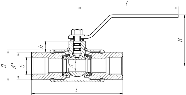 Кран шаровый КШ.М.П.ALSO DN 10-80 универсальной серии муфтовый полнопроходный