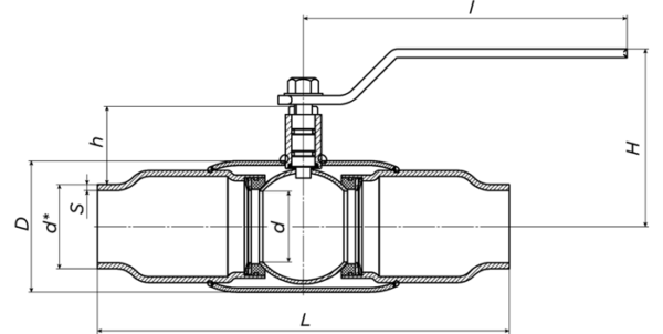 Кран шаровый КШ.П.П.ALSO DN 10-200 универсальной серии приварной полнопроходный