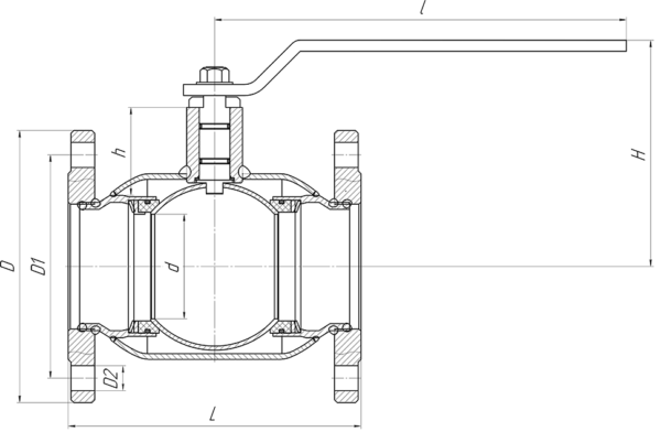 Кран шаровый КШ.Ф.З.ALSO DN 50-200 фланцевый полнопроходный в строительную длину задвижки (30с41нж)