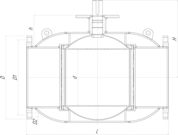 Кран шаровый КШ.Ф.П.ALSO DN 250-500 универсальной серии фланцевый полонопроходный
